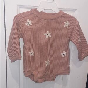 Pink Baby Onesie with Floral Design